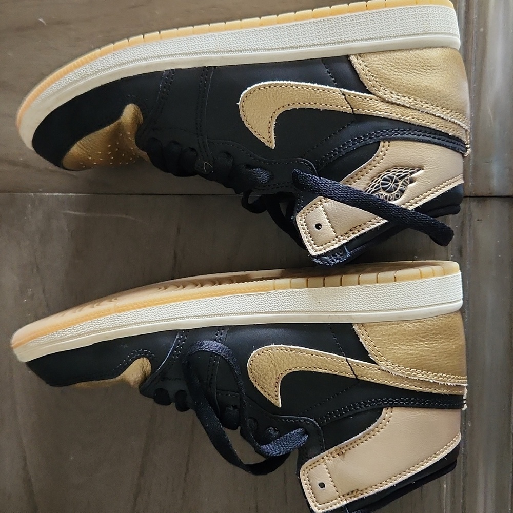 Jordan Black and Tan High-Top Sneakers